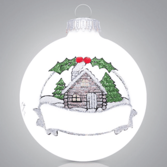 Colorado Brown Cabin Ball Ornament