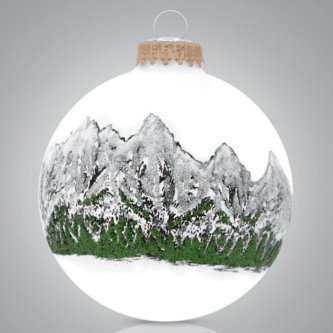 Colorado Snow Capped Mountain Glass Ball Ornament