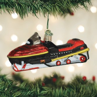 Old World Christmas Blown Glass Snowmobile Ornament